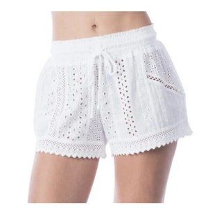 Polo Ralph Lauren Shorts Womens Extra Small Cover Up Beach White Eyelet New